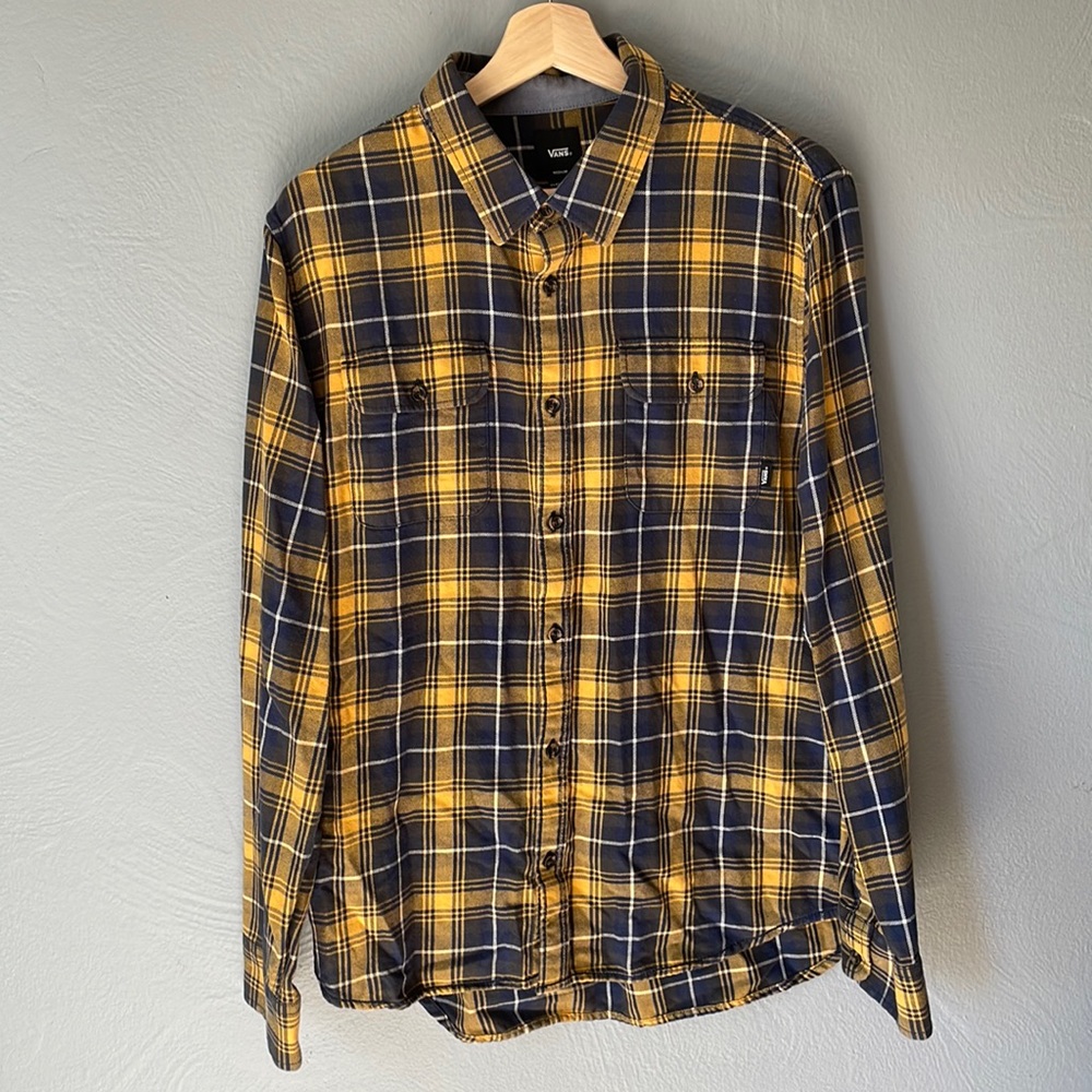 Vans Yellow/Navy Flannel Size Medium